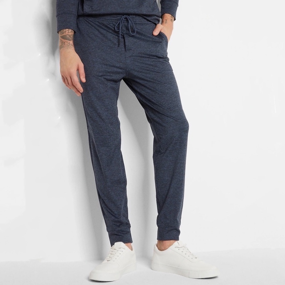 NWT Express Heathered Blue Moisture-Wicking Performance Joggers Men's M